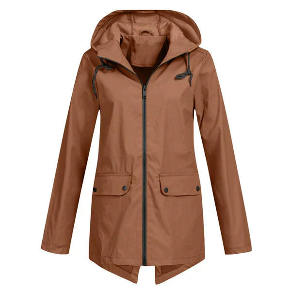 Trendy Women's Rain Jacket with Hood - Liora