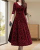 Damen Midikleid mit A-Linie & V-Ausschnitt – Amara