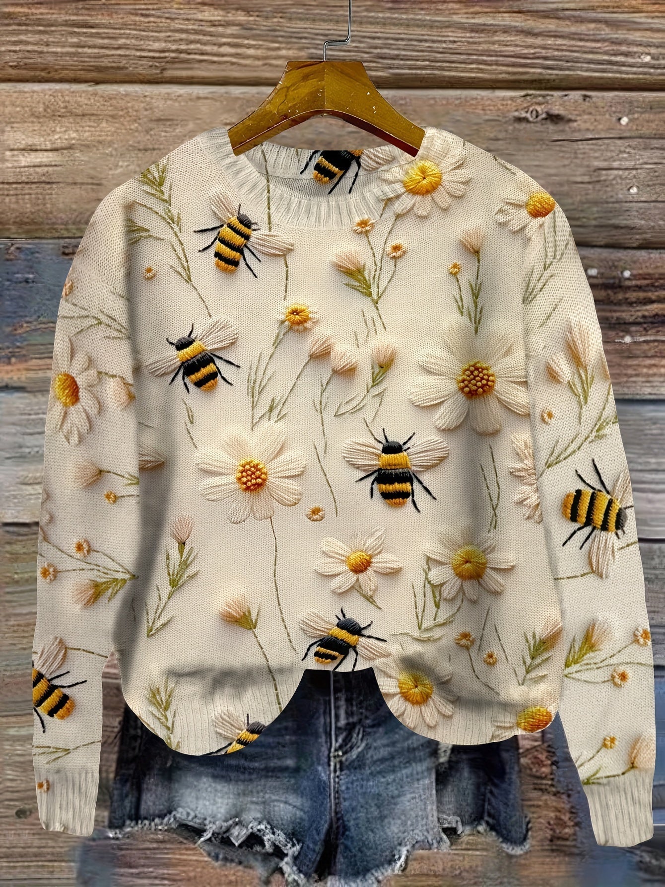 Trendy Damen-Sweater mit Bienenmotiv - Sophie