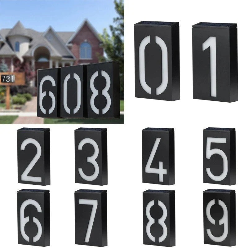 Beleuchtete Hausnummer mit Solarenergie - SolarSign