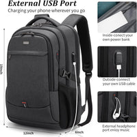 Wasserdichter Reise-Laptoprucksack mit USB-Anschluss und organisierter Aufbewahrung