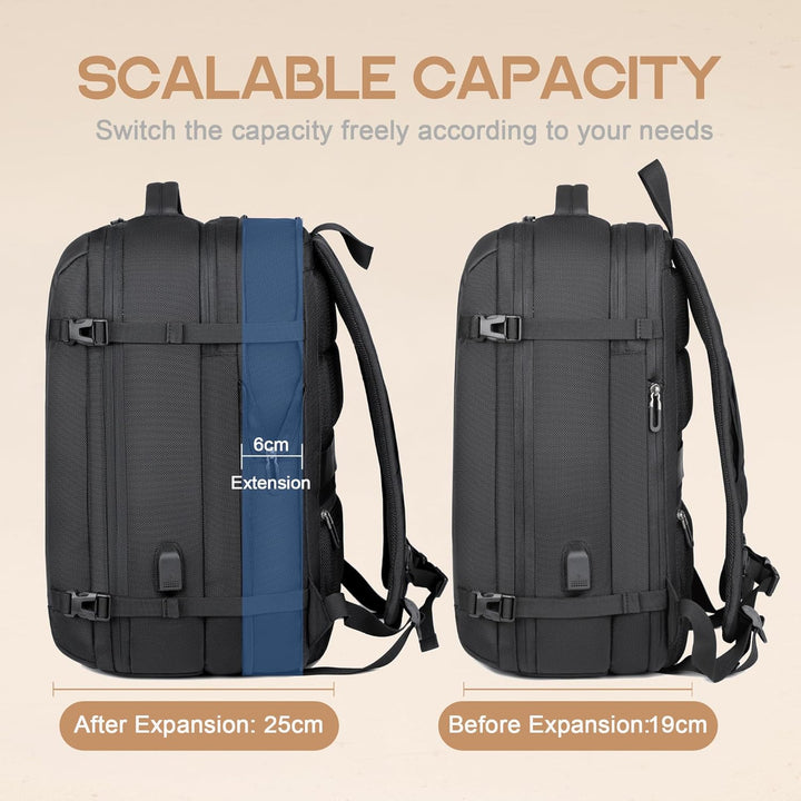 40L Erweiterbarer Wasserdichter Reiserucksack mit USB-Anschluss & 17” Laptopfach – AirVoyage (Kaufe 1, Erhalte 1 GRATIS Promo)