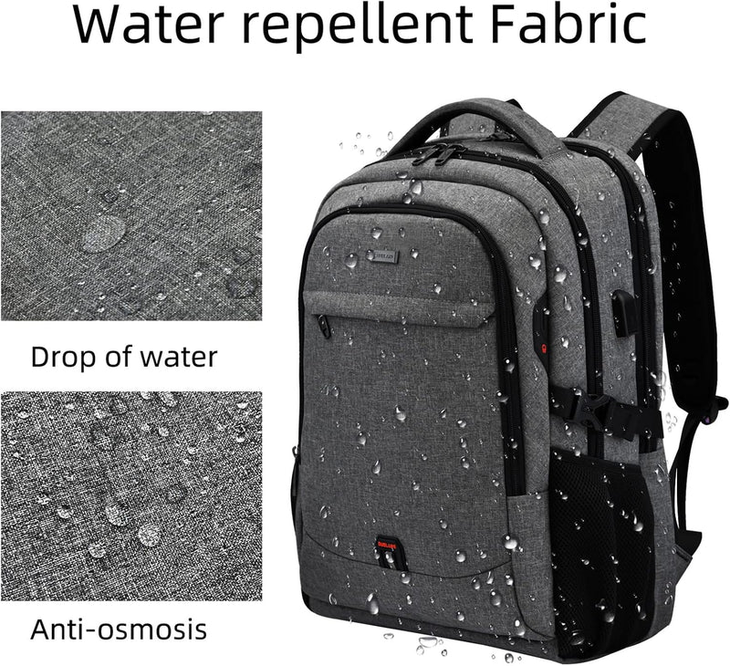 Wasserdichter Reise-Laptoprucksack mit USB-Anschluss und organisierter Aufbewahrung