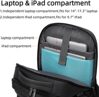Wasserdichter Reise-Laptoprucksack mit USB-Anschluss und organisierter Aufbewahrung