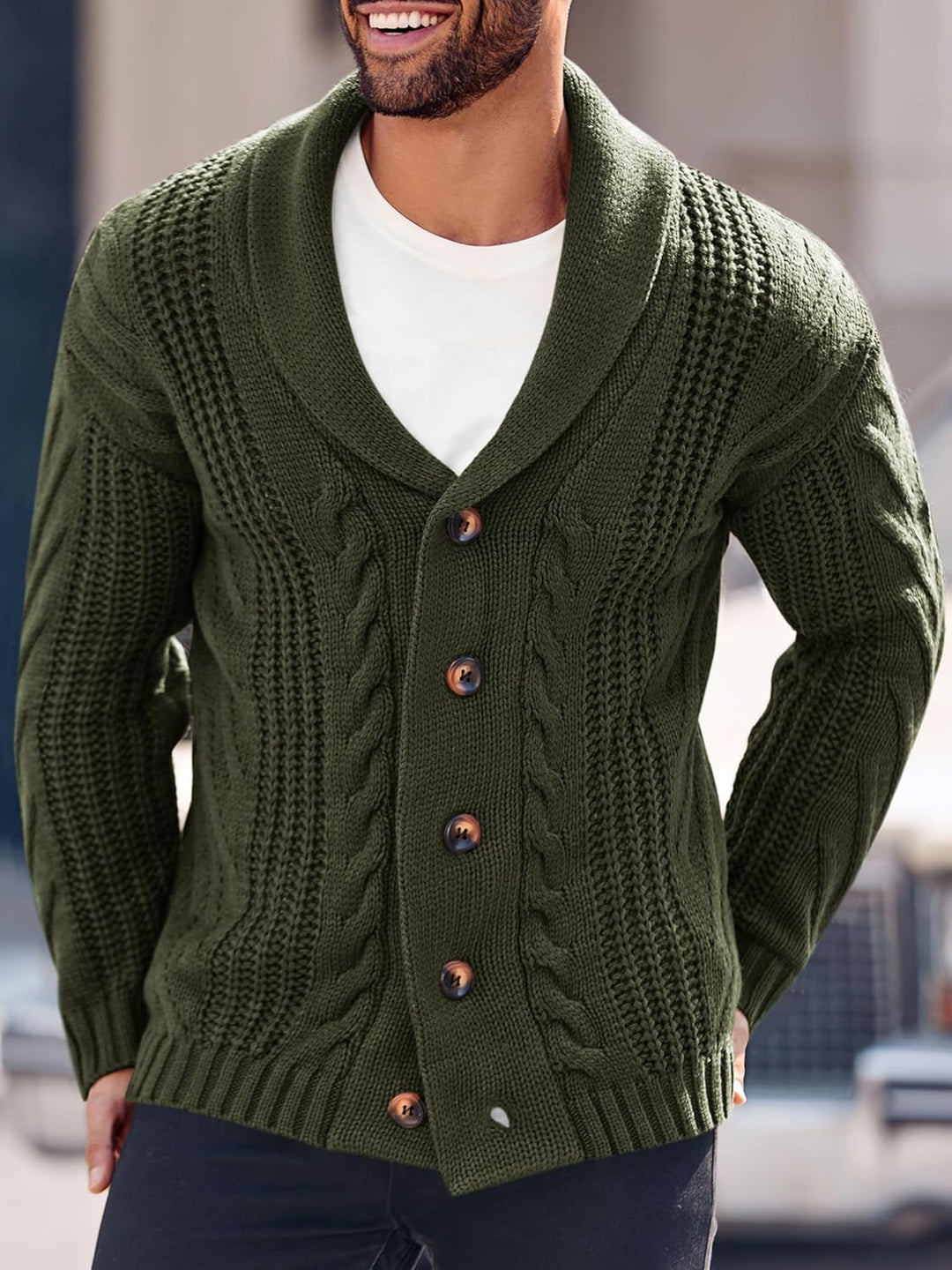 Comfortable Knitted Men's Cardigan - Lucas