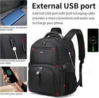 50L Wasserdichter extra großer Reise-Laptoprucksack mit USB-Anschluss