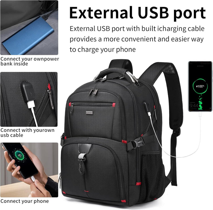 50L Wasserdichter extra großer Reise-Laptoprucksack mit USB-Anschluss