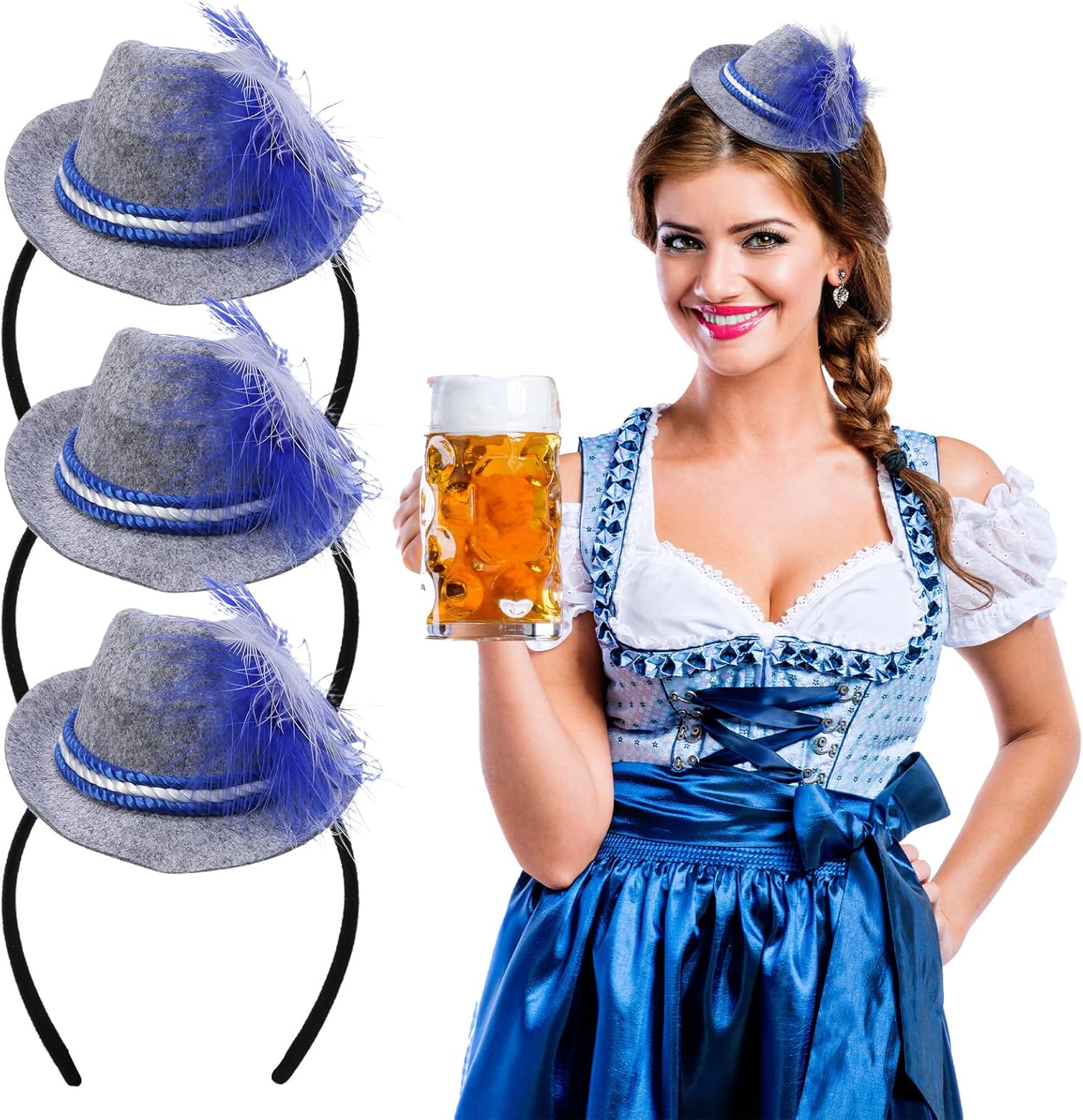 Mini-Trachtenhüte im 3er-Set – WiesnCharme Oktoberfest 2025