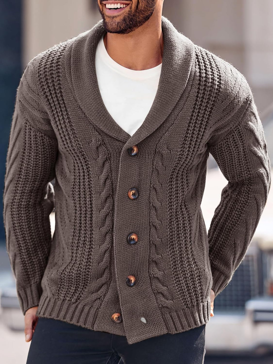 Comfortable Knitted Men's Cardigan - Lucas