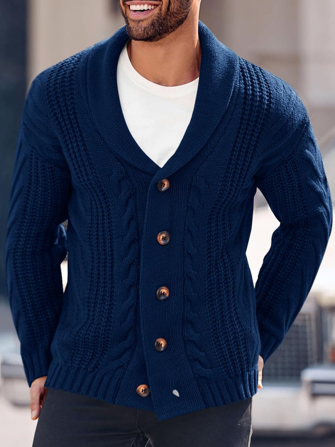 Comfortable Knitted Men's Cardigan - Lucas
