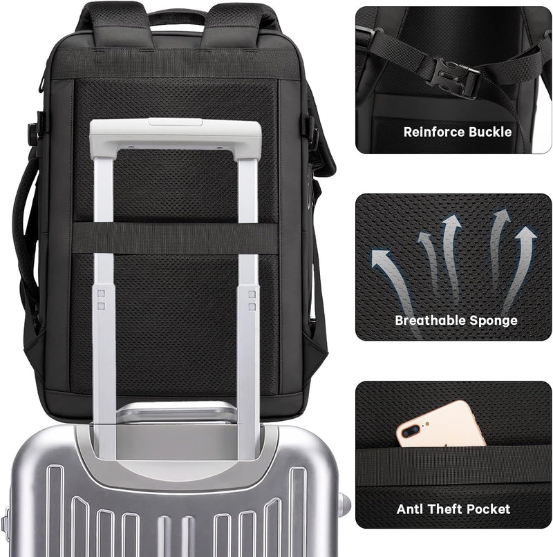 Erweiterbarer 26–45L Wasserdichter Reiserucksack mit Laptopfach & Duffle-Option