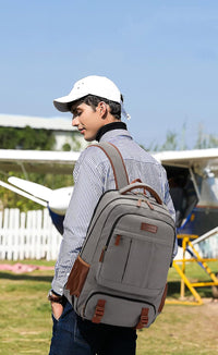 Anti-Diebstahl Canvas Laptop- und Reiserucksack mit USB-Anschluss – Geeignet für Laptops bis 43,94 cm