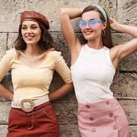 Trendige Herz-Sonnenbrille ohne Rahmen in Transparent-Optik - HerzBlitz