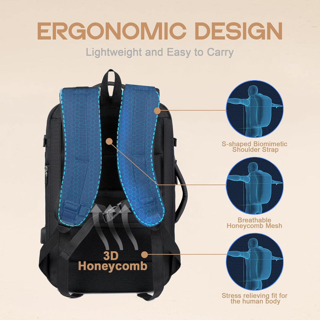 40L Erweiterbarer Wasserdichter Reiserucksack mit USB-Anschluss & 17” Laptopfach – AirVoyage (Kaufe 1, Erhalte 1 GRATIS Promo)