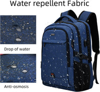 Wasserdichter Reise-Laptoprucksack mit USB-Anschluss und organisierter Aufbewahrung