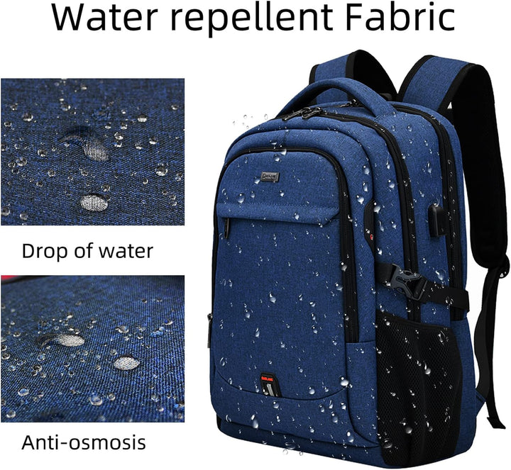 Wasserdichter Reise-Laptoprucksack mit USB-Anschluss und organisierter Aufbewahrung