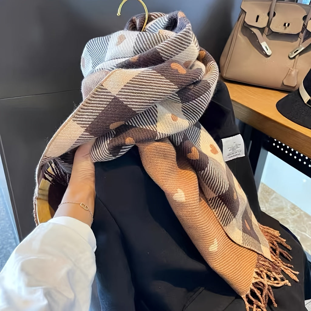 Gestreifter Damen Schal aus Polyester für Herbst & Winter – Aurelie