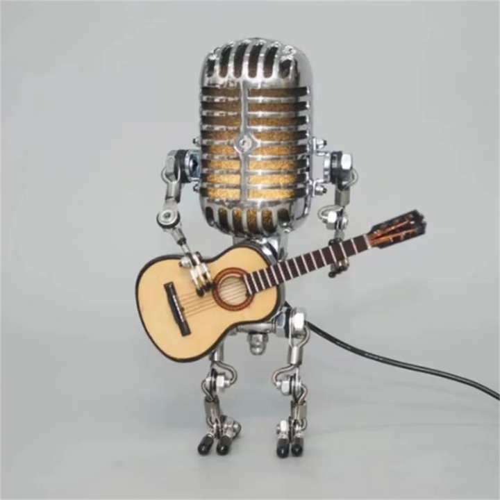 Dekorative Mikrofon-Roboterlampe mit Gitarre – Max