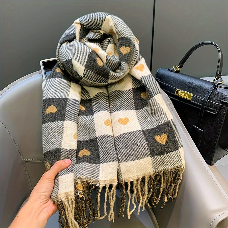 Gestreifter Damen Schal aus Polyester für Herbst & Winter – Aurelie
