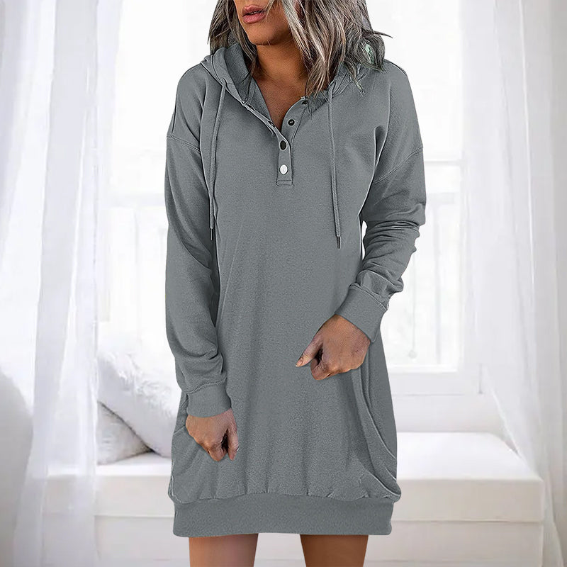 Minimalistische Long Damen Hoodie – Valeria