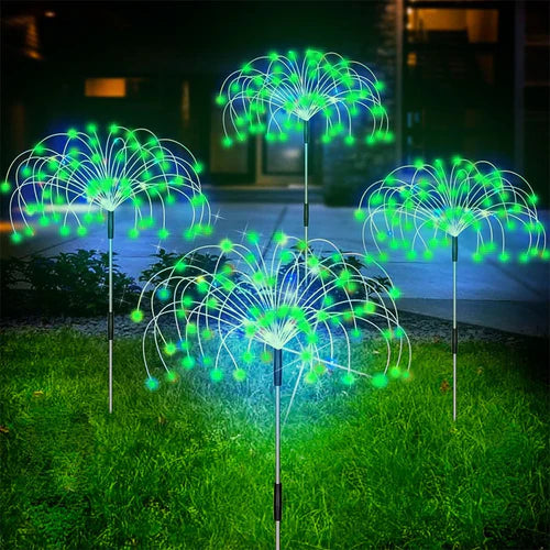 Waterproof Solar Garden Lamp with Fireworks Effect – SparkGlow