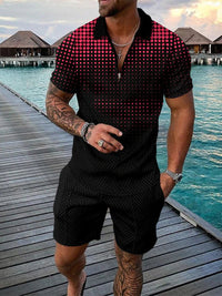 Two-piece men's summer outfit with polo and shorts – Damon