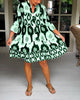 Trendy Kurzarmkleid mit abstraktem Print & lockerem Schnitt – Liora