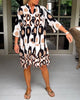 Trendy Kurzarmkleid mit abstraktem Print & lockerem Schnitt – Liora