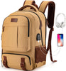 Anti-Diebstahl Canvas Laptop- und Reiserucksack mit USB-Anschluss – Geeignet für Laptops bis 43,94 cm