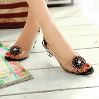 Glitzernde Keilsandaletten – Sofia