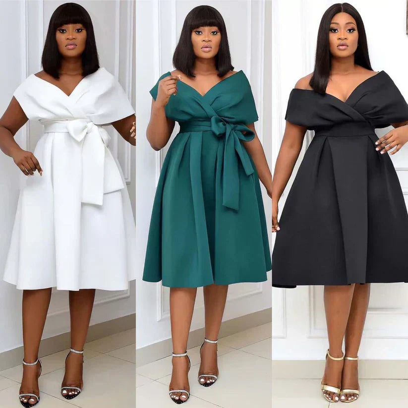 Stylisches A-Linien-Minikleid mit kurzen Ärmeln – Naila
