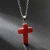 Halskette mit Kreuz aus natürlichen Edelsteinen – Seraphina