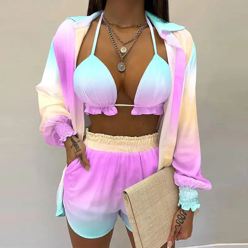 Stylisches 3-teiliges Sommeroutfit für Strand und Pool - TropenGlow