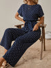 Trendiger Damen Jumpsuit mit Taillenband und Punktmuster - PunktLaune
