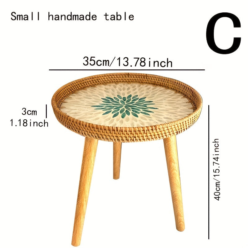 Skandinavischer Rattan-Beistelltisch - Elin