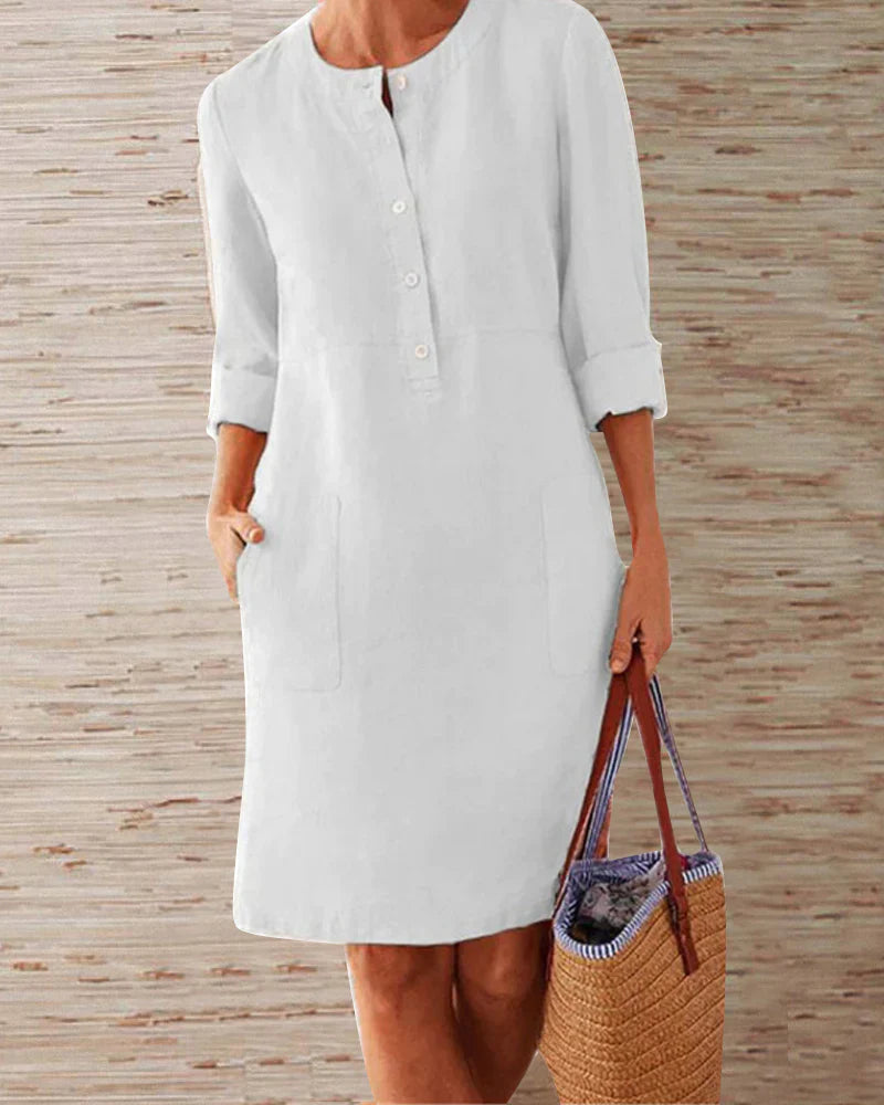 Elegantes Sommerkleid mit Knopfleiste – Allegra