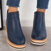 Trendige Damen Stiefeletten mit Reißverschluss und Plateau - Alessia