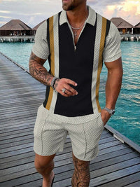 Two-piece men's summer outfit with polo and shorts – Damon