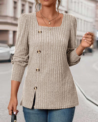 Knitted Top for Women with Buttons – Mireille