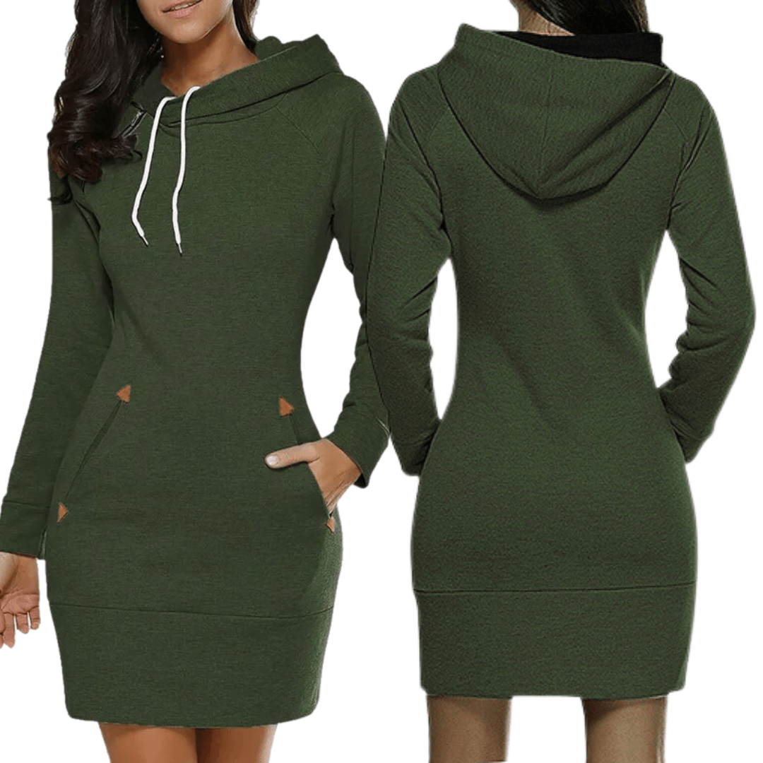 Kapuzen-Sweatkleid mit Taschen – Isabella