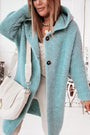 Damen Strickweste mit Kapuze und Knopfverschluss – Waldaine