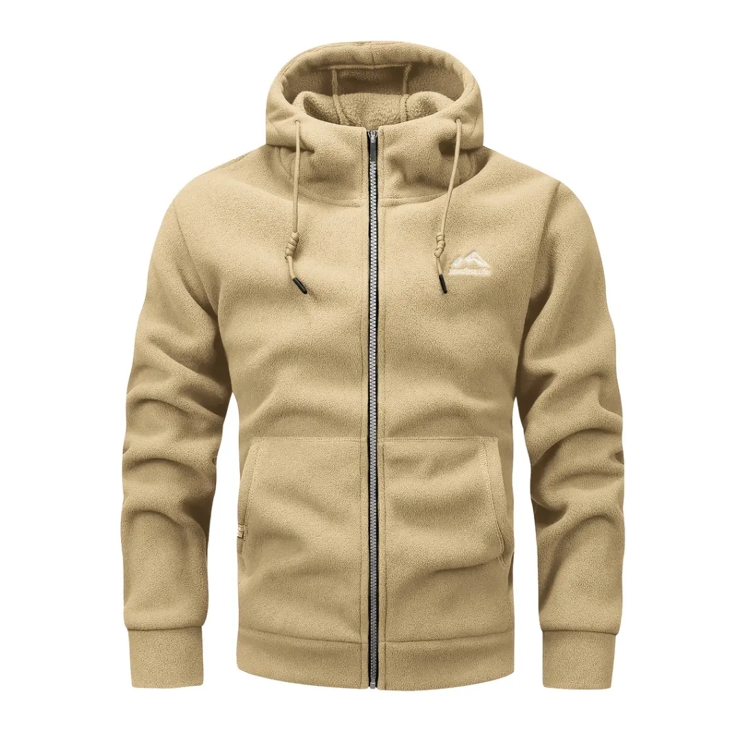 Herren Fleecejacke mit Kapuze & Reißverschluss – Sören