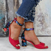 Florale High Heels mit Knöchelriemen – Marcella