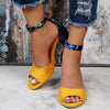Florale High Heels mit Knöchelriemen – Marcella