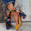 Florale High Heels mit Knöchelriemen – Marcella