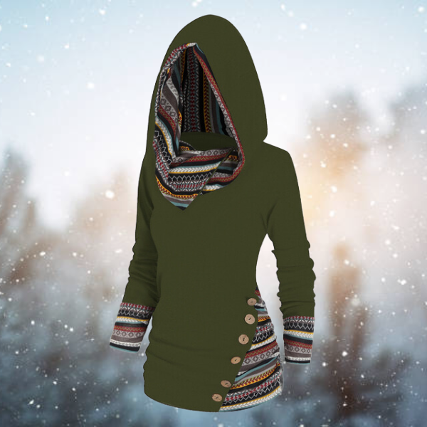 Tribal Hoodie with Geometric Pattern – Naïma