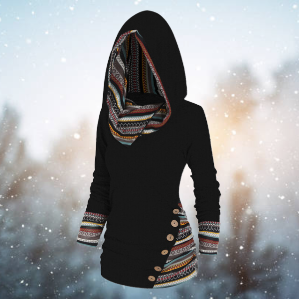 Tribal Hoodie with Geometric Pattern – Naïma