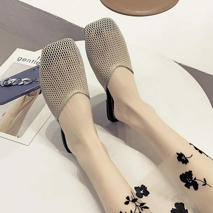Damen Mesh-Pantoletten mit geschlossener Spitze – Odessa