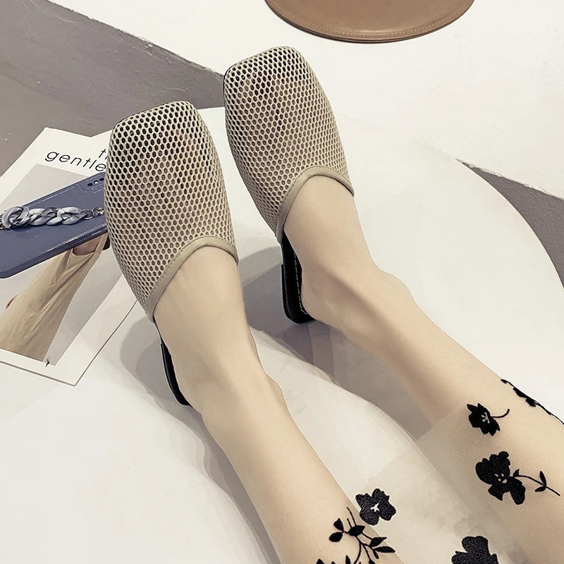 Damen Mesh-Pantoletten mit geschlossener Spitze – Odessa