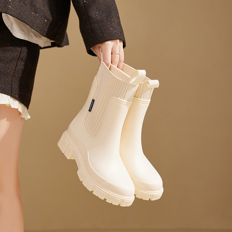 Damen Regenstiefel gefüttert wasserdicht mit Antirutschsohle – Nalena